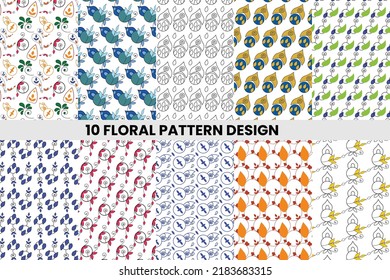 floral pattern design pack for print fabric