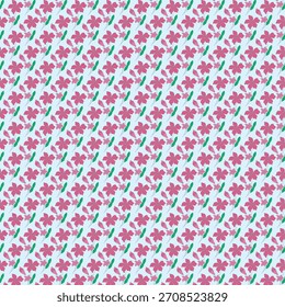 Floral pattern design with pink flowers and green leaves background