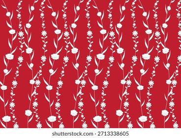 florales Muster Design rot-weißer Hintergrund
