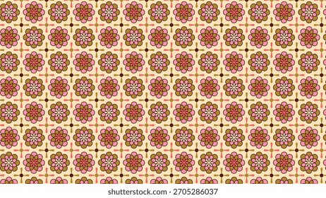 Design De Padrão Floral Com Estilo Retro, Ornamento Têxtil, Elementos De Flor Decorativos	
