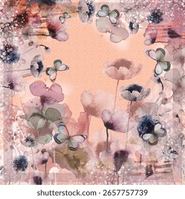 floral pattern design scraf for textile