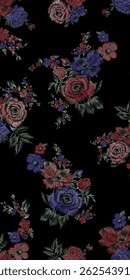 floral pattern design for textile