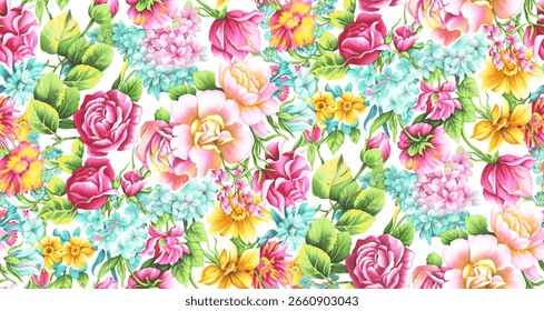 floral pattern design for textile