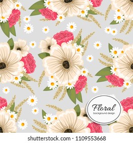 Floral pattern design. Vector  illustration