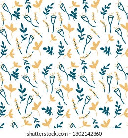 Floral pattern design vector illustration, pastel colors, autumn colors