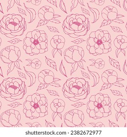 Patrón floral. Diseño de papel pintado, papel de envoltura, tela. Vector de fondo transparente con flores decorativas