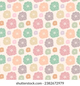 Patrón floral. Diseño de papel pintado, papel de envoltura, tela. Vector de fondo transparente con flores decorativas