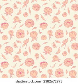 Floral pattern. Design for wallpaper, wrapping paper, fabric. Vector seamless background with decorative flowers