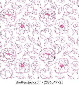 Floral pattern. Design for wallpaper, wrapping paper, fabric. Vector seamless background with decorative flowers