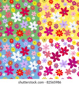 Floral pattern with different backgrounds
