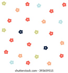 Patrón floral en forma de doodle con flores y hojas