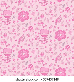 Floral pattern. Doodle. Vector.