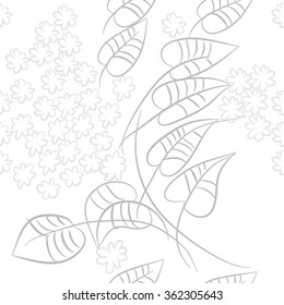 Floral pattern, doodles, branches, leaves,flowers, seamless . Hand drawn.