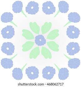 Floral pattern ,  doodles,  object,flowers, leaves, ellipses, hole  . Hand drawn.