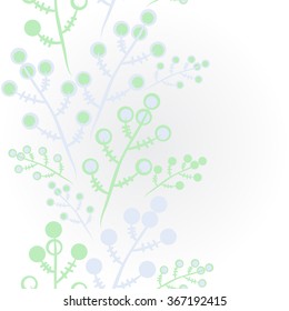 Floral   pattern, doodles,branches,bagels, vertical. Hand drawn.