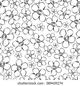 Floral pattern drawn white