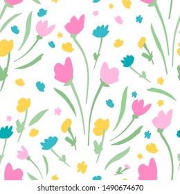 Floral Pattern. Endless Nature Background. Seamless