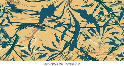 Floral pattern fabric print. Vector illustration