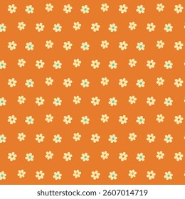 Floral pattern. Fabric in retro style of 60-70s in vintage.Abstract textile.