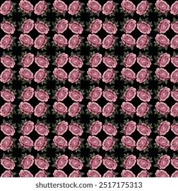 Floral Pattern Featuring Vintage Pink Roses 
pattern art vector illustration 