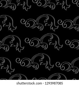 Floral pattern. Flourish ethnic background. Flowers and leaves seamless pattern. Vector illustration.