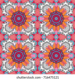 Floral pattern. Flourish ornamental spring garden texture. Vector illustration. Flower seamless background.