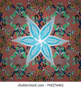 Floral pattern. Flourish ornamental spring garden texture. Vector illustration. Flower seamless background.