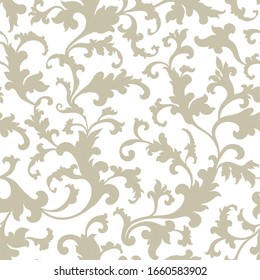 Floral pattern. Flourish tiled oriental ethnic background. Arabic ornament with fantastic flowers and leaves. Wonderland motives of the paintings of ancient Indian fabric patterns.