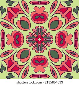 Floral pattern Flourish tiled oriental ethnic background. Tribal ethnic vector texture.  Indian, Scandinavian, Gypsy, Mexican, folk pattern. For print, web, textile