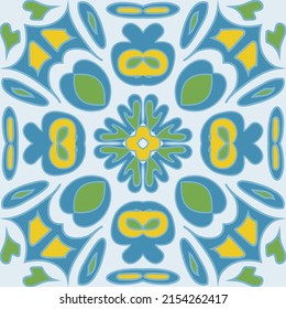 Floral pattern Flourish tiled oriental ethnic background. Vector seamless pattern arabesque. Graphic style with rhombus, triangles and circles. Vintage boho style.