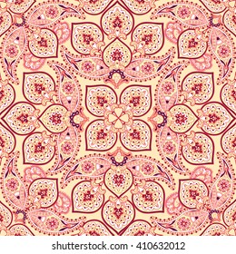Floral pattern Flourish tiled oriental ethnic background.ornament with fantastic flowers and leaves.