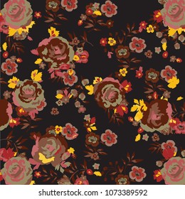 Floral pattern. Flower background. Flourish ornamental garden