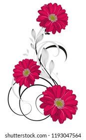 Floral pattern with flower chamomile.