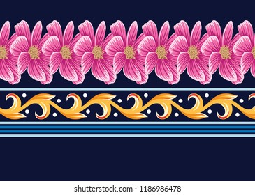 Floral pattern in the flower on border