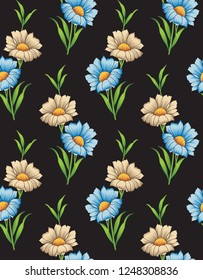 Floral pattern in the flower on white