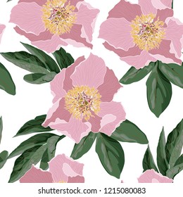 Floral pattern Flower peony rose ornamental background Flourish texture with summer flower bouquet. 