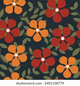 Floral pattern flower and plant wallpaper. Design for wrapping, fabric, wallpaper.