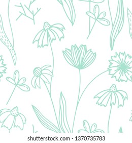 Floral pattern. Flower seamless background. Flourish ornamental garden