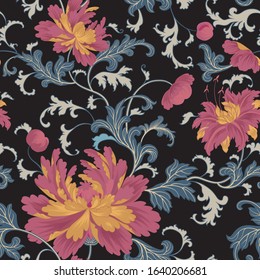 Floral pattern. Flower seamless background. Flourish ornamental garden wallpaper