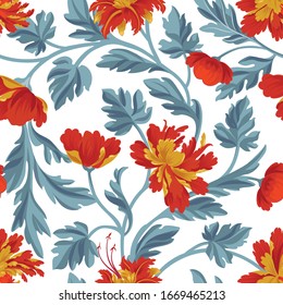 Floral pattern. Flower seamless background. Flourish ornamental garden wallpaper