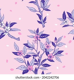 Patrón floral. Fondo transparente de las flores. Floreciente jardín ornamental