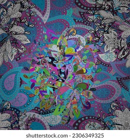 Floral pattern. Flower seamless background. Flourish ornamental spring garden texture. vector illustration 