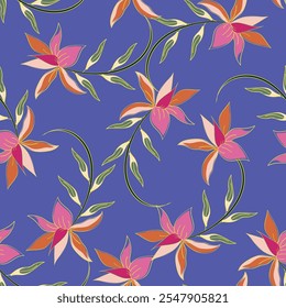 Floral pattern. Flower seamless background. Flourish ornamental garden wallpaper