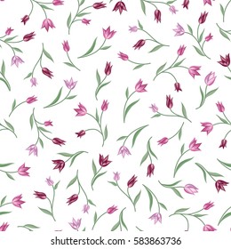 Floral pattern. Flower seamless background. Flourish ornamental garden