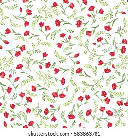 Floral pattern. Flower seamless background. Flourish ornamental garden