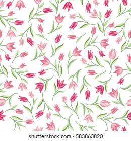 Floral pattern. Flower seamless background. Flourish ornamental garden