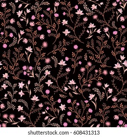 Floral pattern. Flower seamless background. Flourish ornamental garden