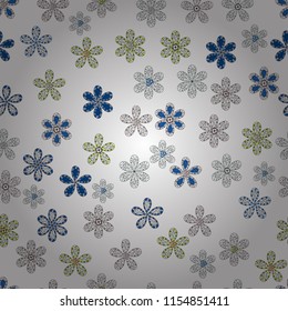 Floral pattern. Flower seamless on white, neutral and gray colors. Flowers on white, neutral and gray colors. Flourish ornamental spring garden texture. Vector illustration.