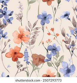 Patrón floral en la flor. Textura de Vector sin costuras. Elegante Plantilla para la Ilustración vectorial de estampados de moda