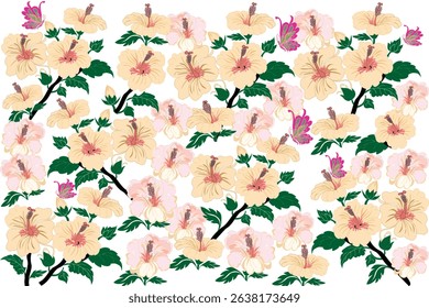 floral pattern, flower textile, traditional fabric, decorative design, floral motif, vintage fabric, artistic textile, Southeast Asian art, nature-inspired pattern, CMYK print